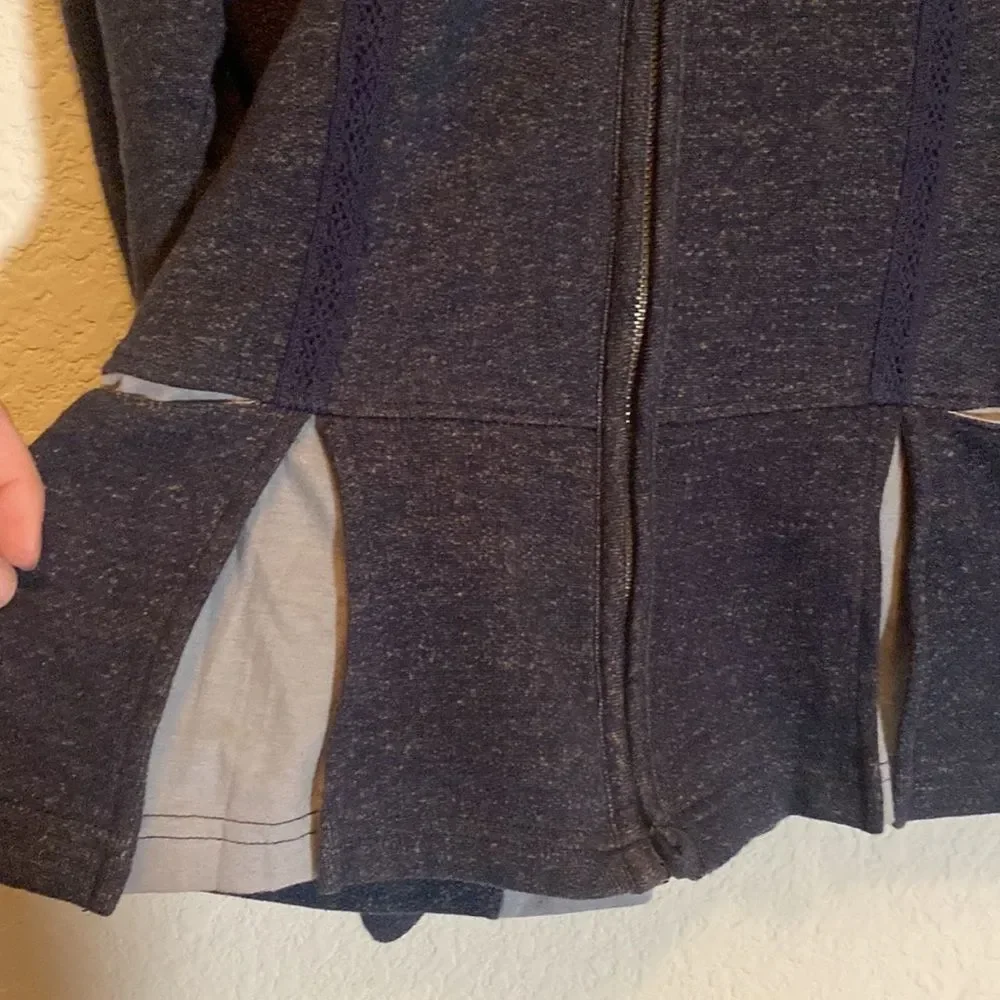 North river hoodie sweater boho hippie flare triangle peasant prairie m zip Gorp